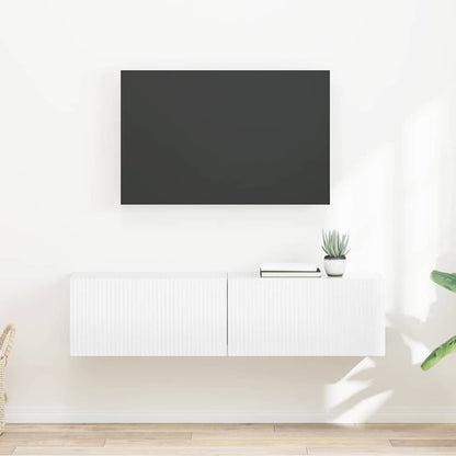Mobile TV da parete 2 pcs Bianco Lucido 60 x 31 x 29,5 cm