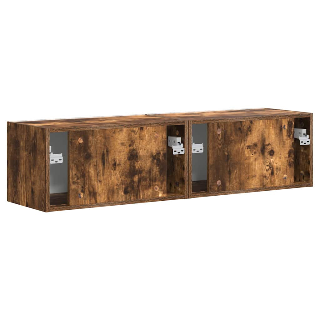 Mobile TV da parete 2 pcs Rovere fumé 60 x 31 x 29.5 cm