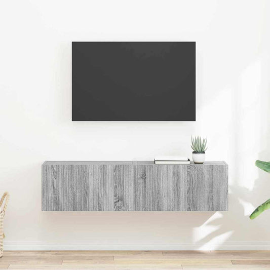 Mobile TV da parete 2 pcs Grigio Sonoma 60 x 31 x 29.5 cm