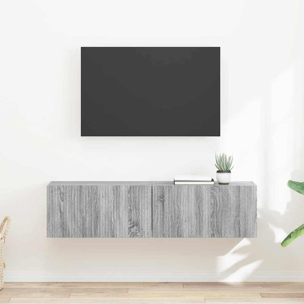 Mobile TV da parete 2 pcs Grigio Sonoma 60 x 31 x 29,5 cm