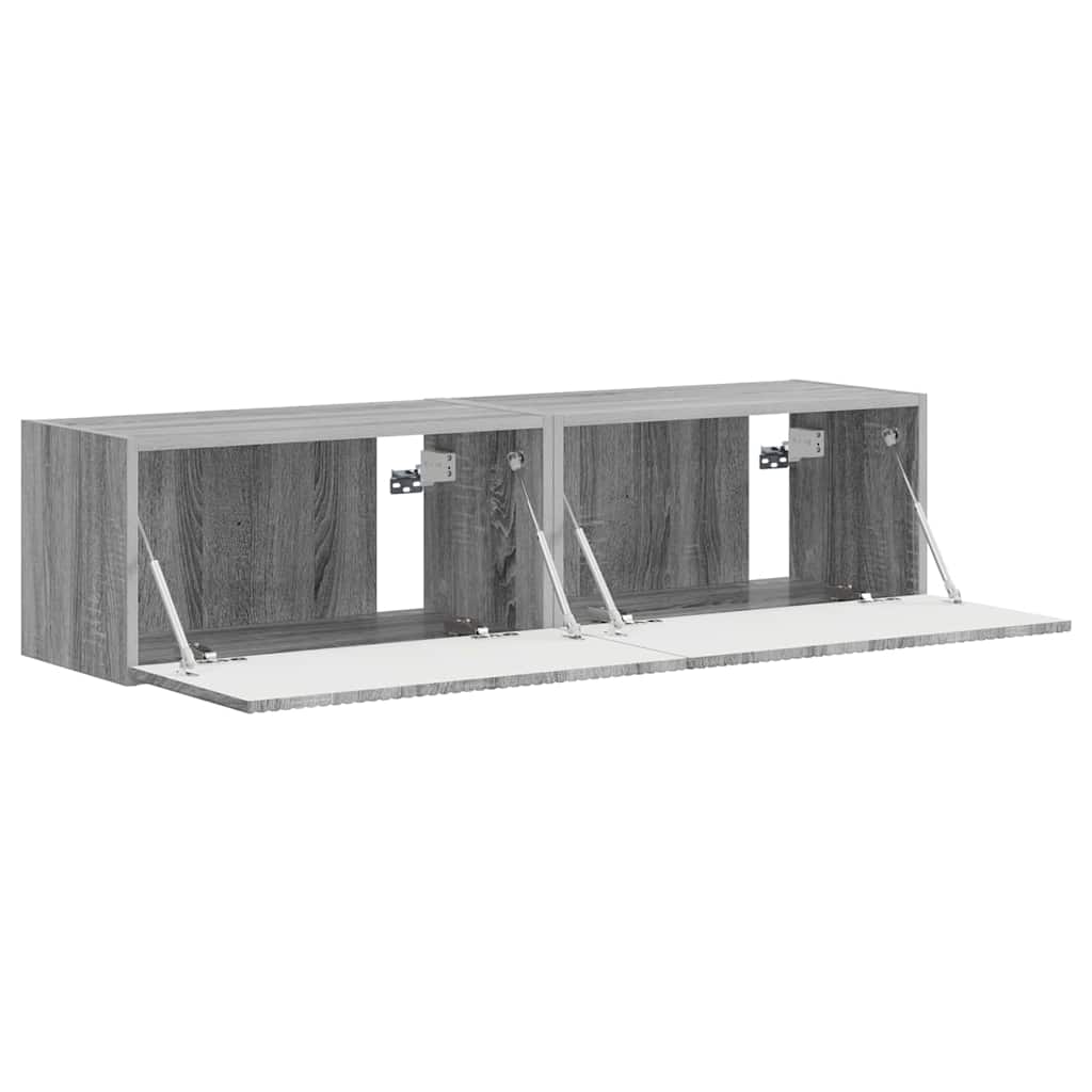 Mobile TV da parete 2 pcs Grigio Sonoma 60 x 31 x 29,5 cm