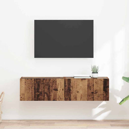Mobile TV da parete 2 pcs Legno vecchio 60 x 31 x 29,5 cm