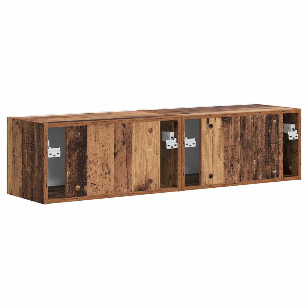 Mobile TV da parete 2 pcs Legno vecchio 60 x 31 x 29,5 cm