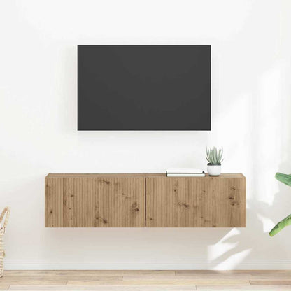 Mobile TV da parete 2 pcs Rovere Artigianale 60 x 31 x 29,5 cm