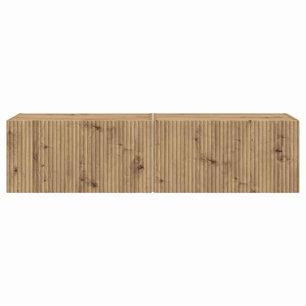 Mobile TV da parete 2 pcs Rovere Artigianale 60 x 31 x 29,5 cm