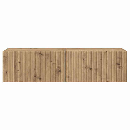Mobile TV da parete 2 pcs Rovere Artigianale 60 x 31 x 29,5 cm