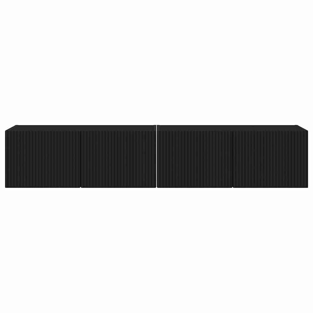 Mobile TV da parete 2 pcs Nero 78,5 x 31 x 29,5 cm