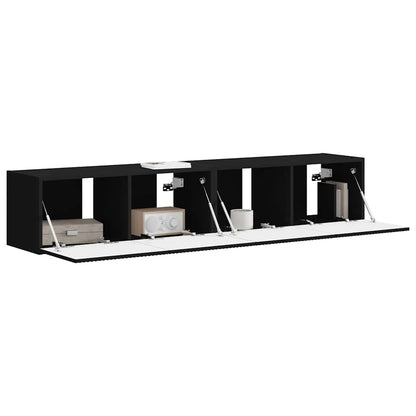 Mobile TV da parete 2 pcs Nero 78,5 x 31 x 29,5 cm