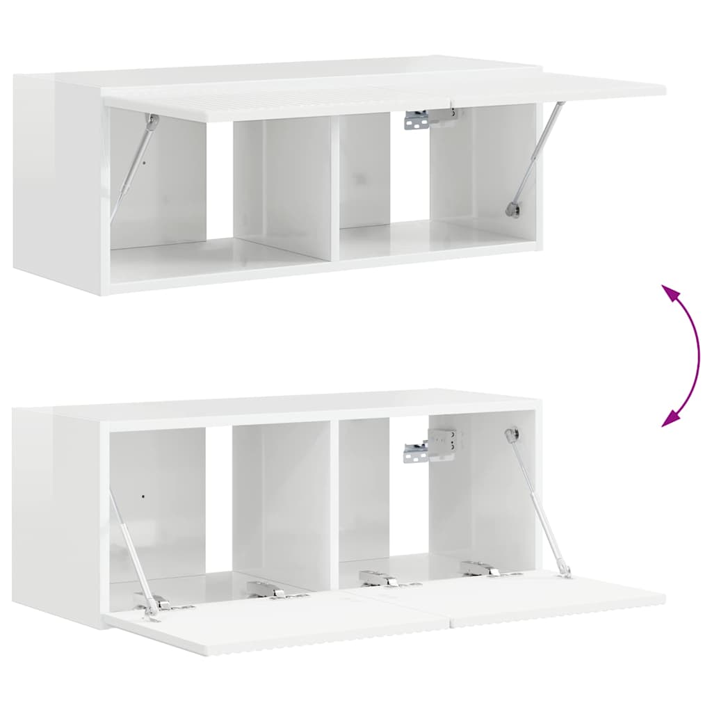 Mobile TV da parete Bianco Lucido 78,5 x 31 x 29,5 cm