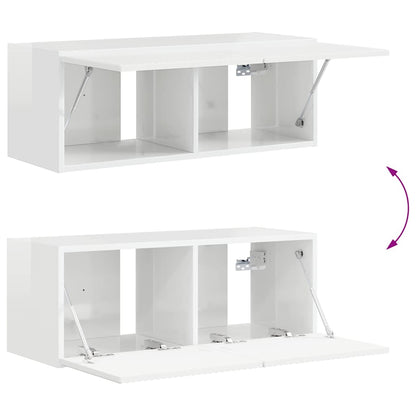 Mobile TV da parete Bianco Lucido 78,5 x 31 x 29,5 cm
