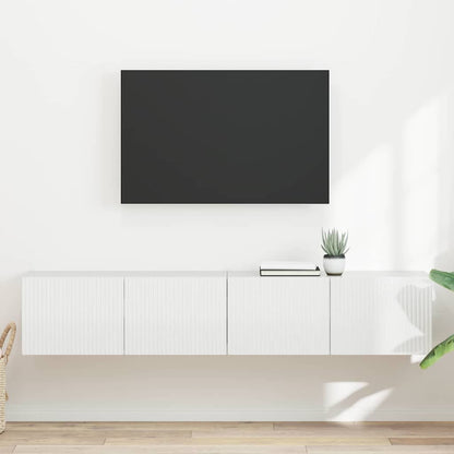 Mobile TV da parete 2 pcs Bianco Lucido 78,5 x 31 x 29,5 cm