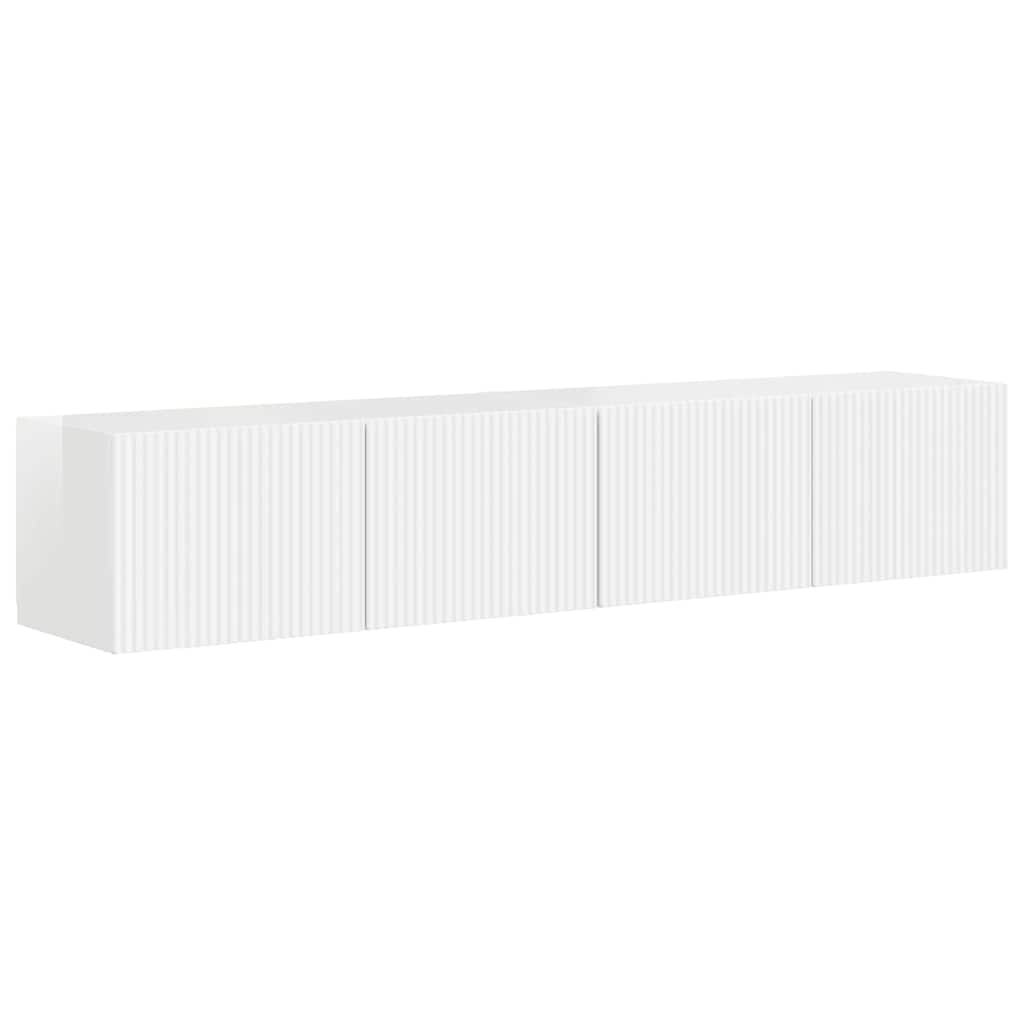 Mobile TV da parete 2 pcs Bianco Lucido 78,5 x 31 x 29,5 cm