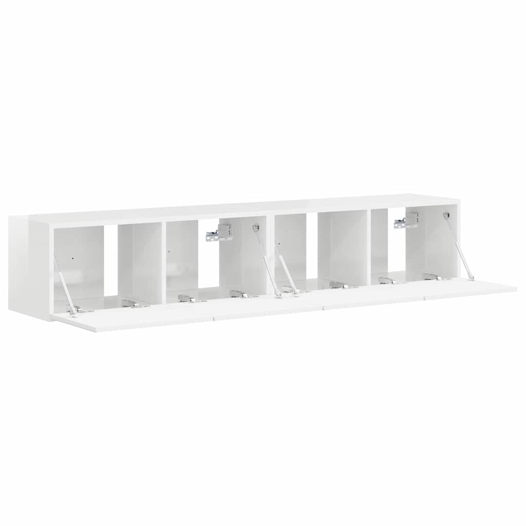 Mobile TV da parete 2 pcs Bianco Lucido 78,5 x 31 x 29,5 cm