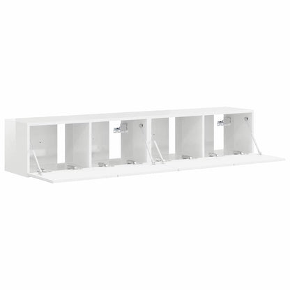 Mobile TV da parete 2 pcs Bianco Lucido 78,5 x 31 x 29,5 cm