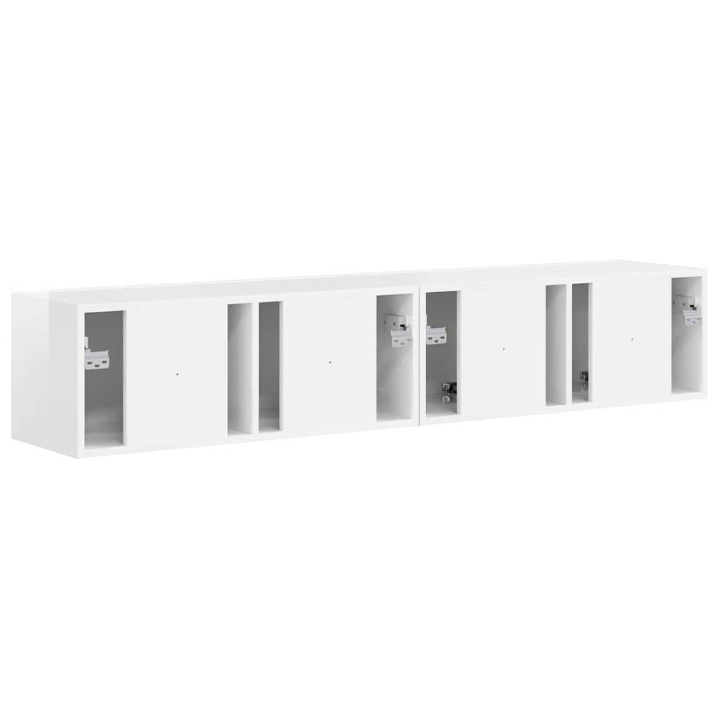 Mobile TV da parete 2 pcs Bianco Lucido 78,5 x 31 x 29,5 cm