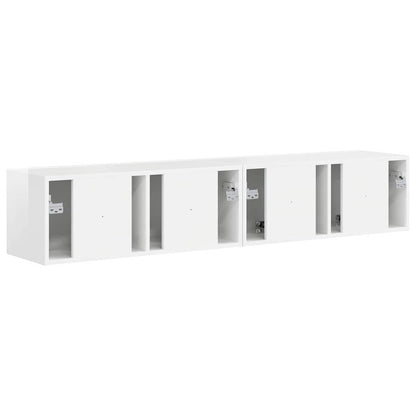 Mobile TV da parete 2 pcs Bianco Lucido 78,5 x 31 x 29,5 cm