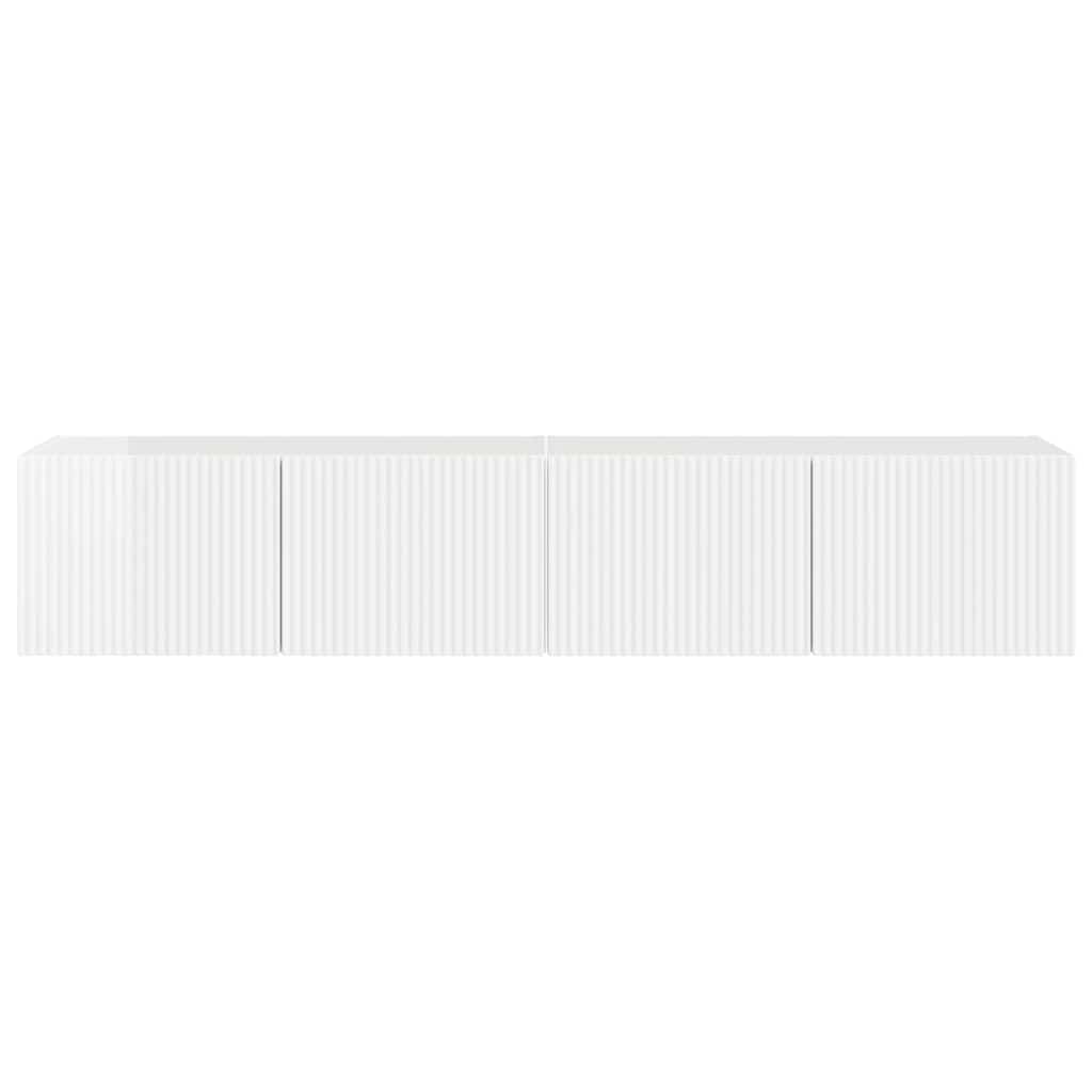 Mobile TV da parete 2 pcs Bianco Lucido 78,5 x 31 x 29,5 cm