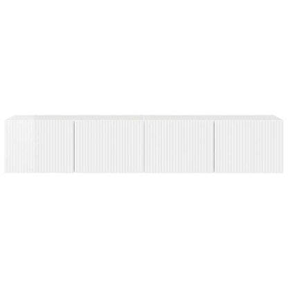 Mobile TV da parete 2 pcs Bianco Lucido 78,5 x 31 x 29,5 cm