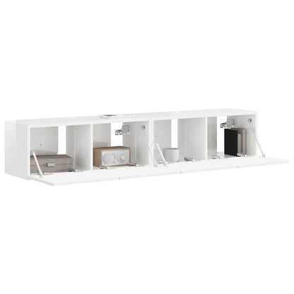 Mobile TV da parete 2 pcs Bianco Lucido 78,5 x 31 x 29,5 cm