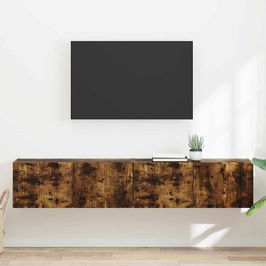 Mobile TV da parete 2 pcs Rovere fumé 78,5 x 31 x 29,5 cm