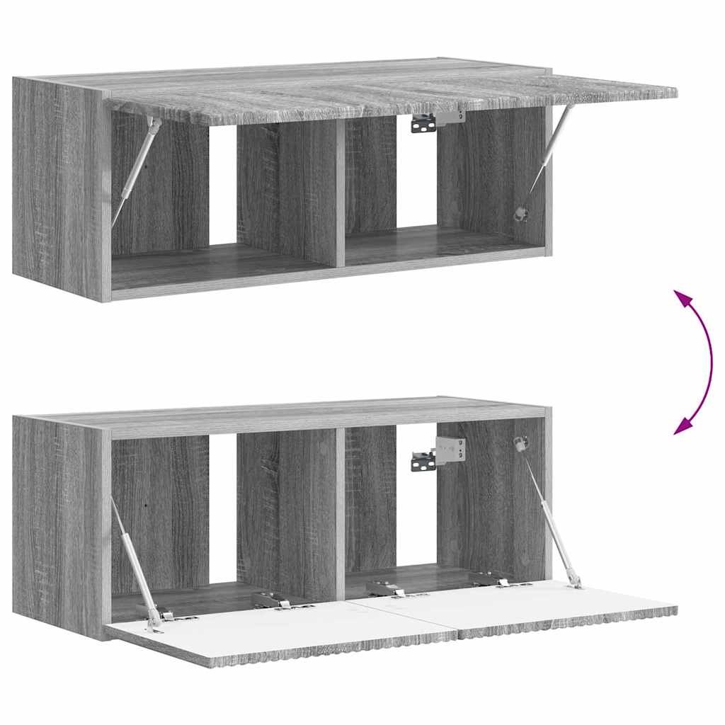 Mobile TV da parete Grigio Sonoma 78,5 x 31 x 29,5 cm