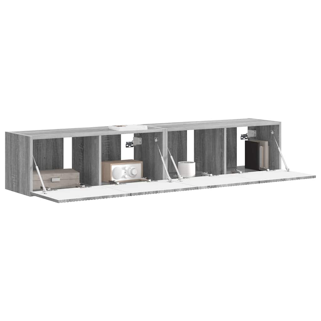 Mobile TV da parete 2 pcs Grigio Sonoma 78,5 x 31 x 29,5 cm