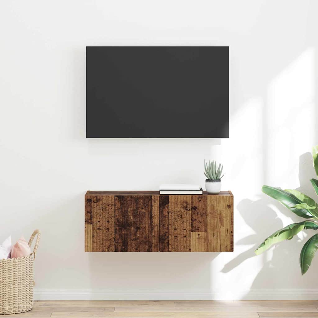 Mobile TV da parete Legno vecchio 78,5 x 31 x 29,5 cm