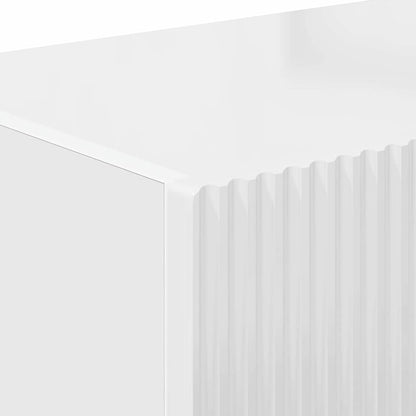 Mobile TV da parete 2 pcs Bianco Lucido Legno ingegnerizzato