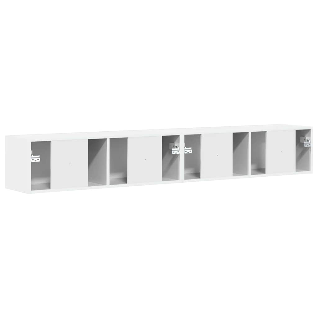 Mobile TV da parete 2 pcs Bianco Lucido 98 x 31 x 29,5 cm
