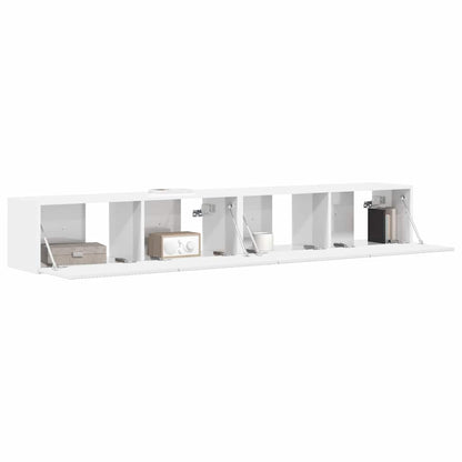 Mobile TV da parete 2 pcs Bianco Lucido 98 x 31 x 29,5 cm