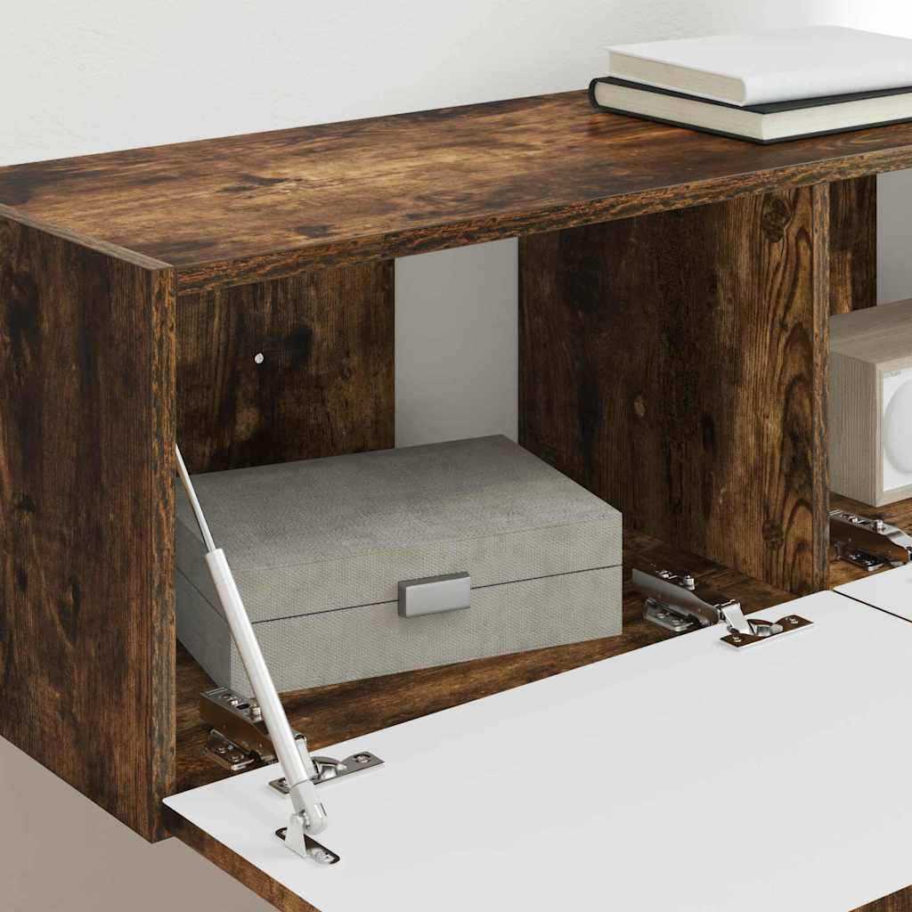 Mobile TV da parete 2 pcs Rovere fumé 98 x 31 x 29,5 cm