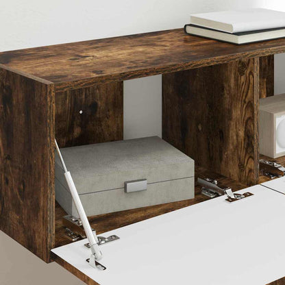 Mobile TV da parete 2 pcs Rovere fumé 98 x 31 x 29,5 cm