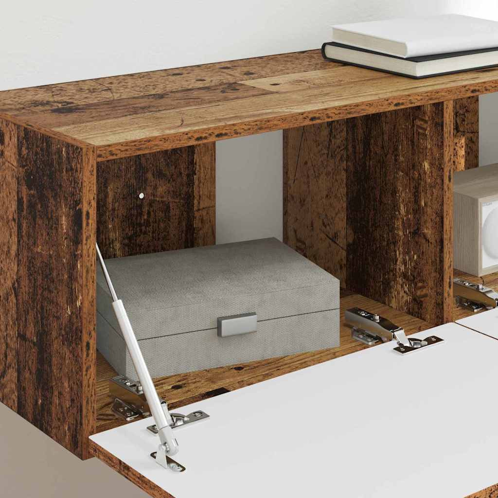 Mobile TV da parete 2 pcs Legno vecchio 98 x 31 x 29,5 cm