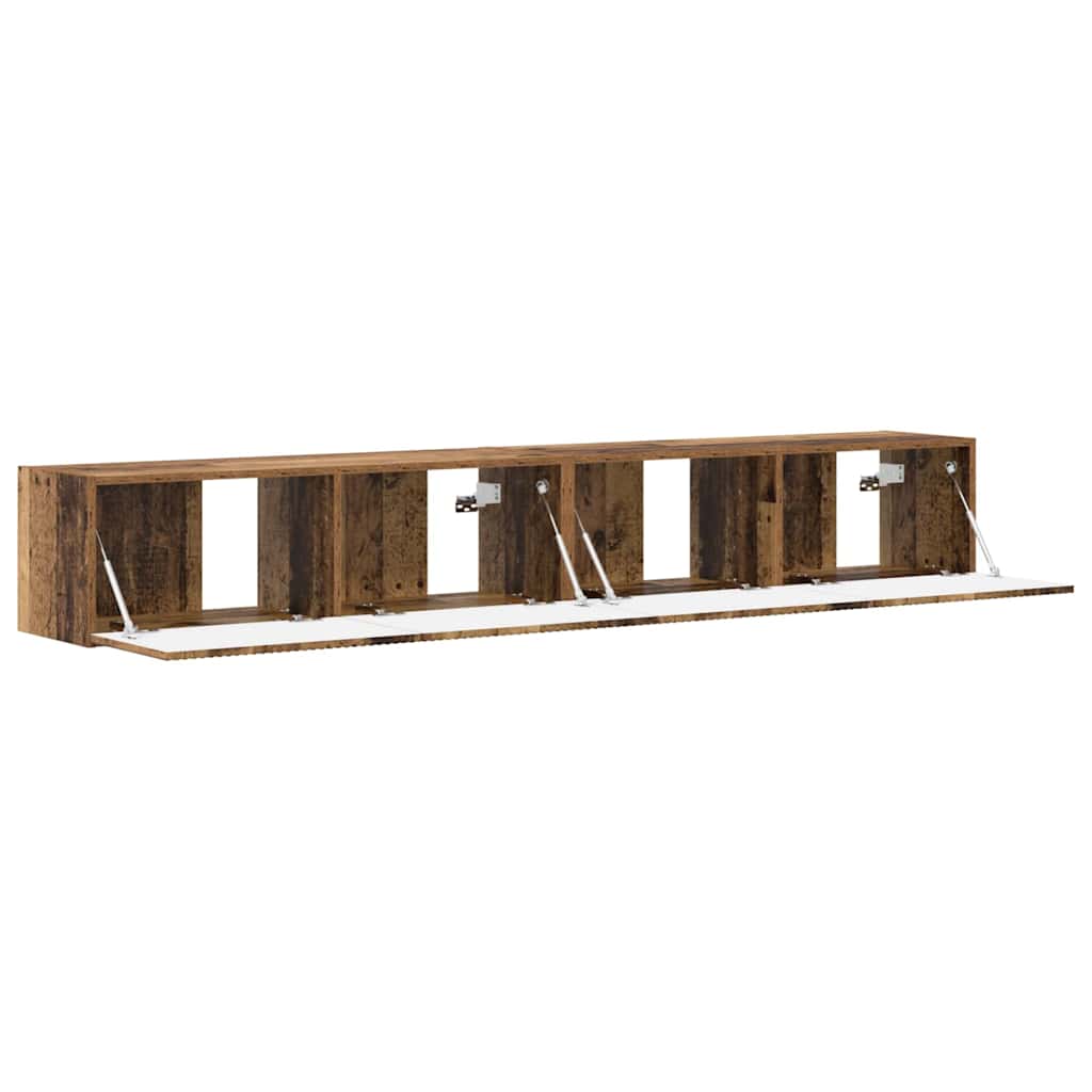Mobile TV da parete 2 pcs Legno vecchio 98 x 31 x 29,5 cm