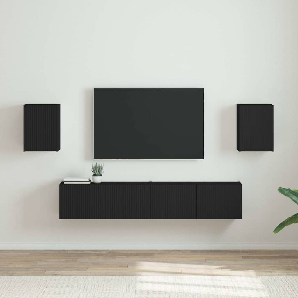 Mobile TV da parete 2 pcs Nero 30 x 31 x 40 cm