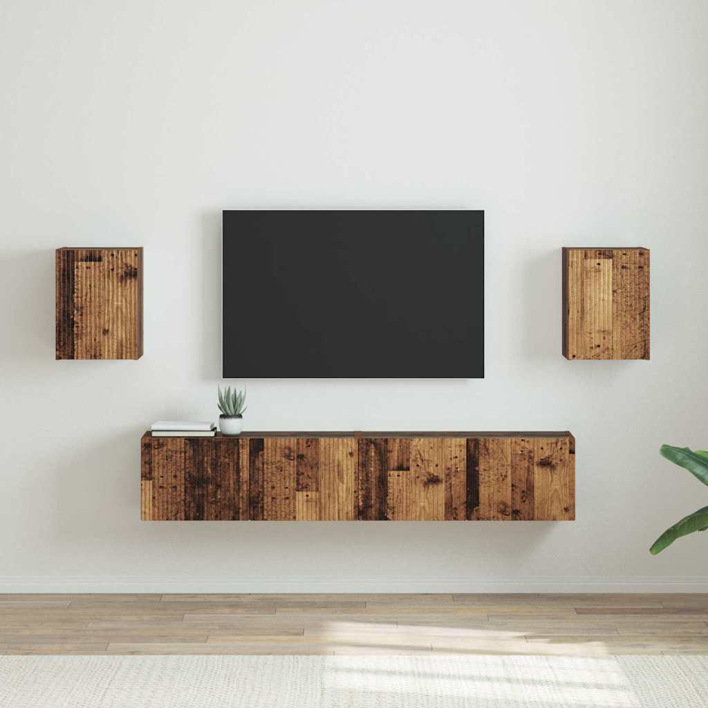 Mobile TV da parete 2 pcs Legno vecchio 30 x 31 x 40 cm
