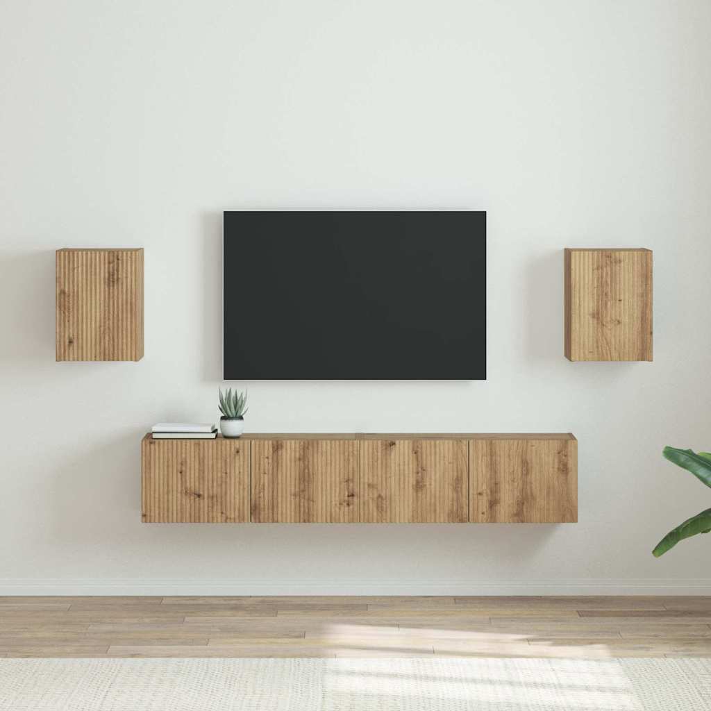 Mobile TV da parete 2 pcs Rovere Artigianale 30 x 31 x 40 cm