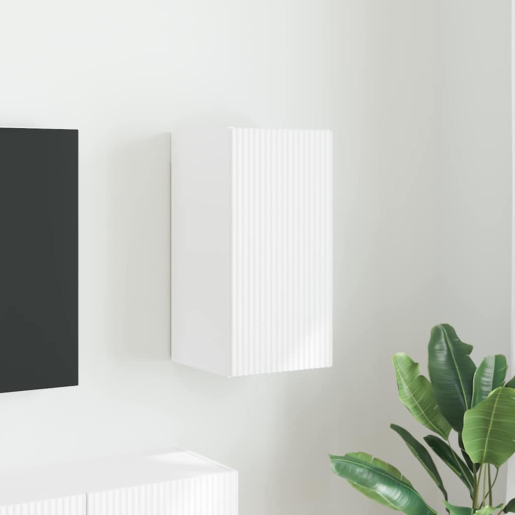 Mobile TV da parete Bianco 30 x 31 x 60 cm Legno multistrato