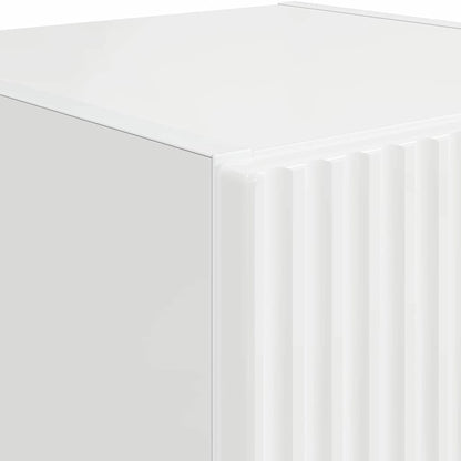 Mobile TV da parete 2 pcs Bianco Lucido Legno ingegnerizzato