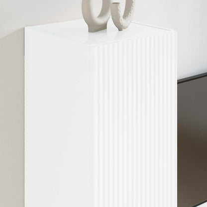 Mobile TV da parete 2 pcs Bianco Lucido 30 x 31 x 60 cm