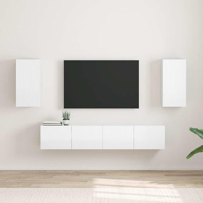 Mobile TV da parete 2 pcs Bianco Lucido 30 x 31 x 60 cm