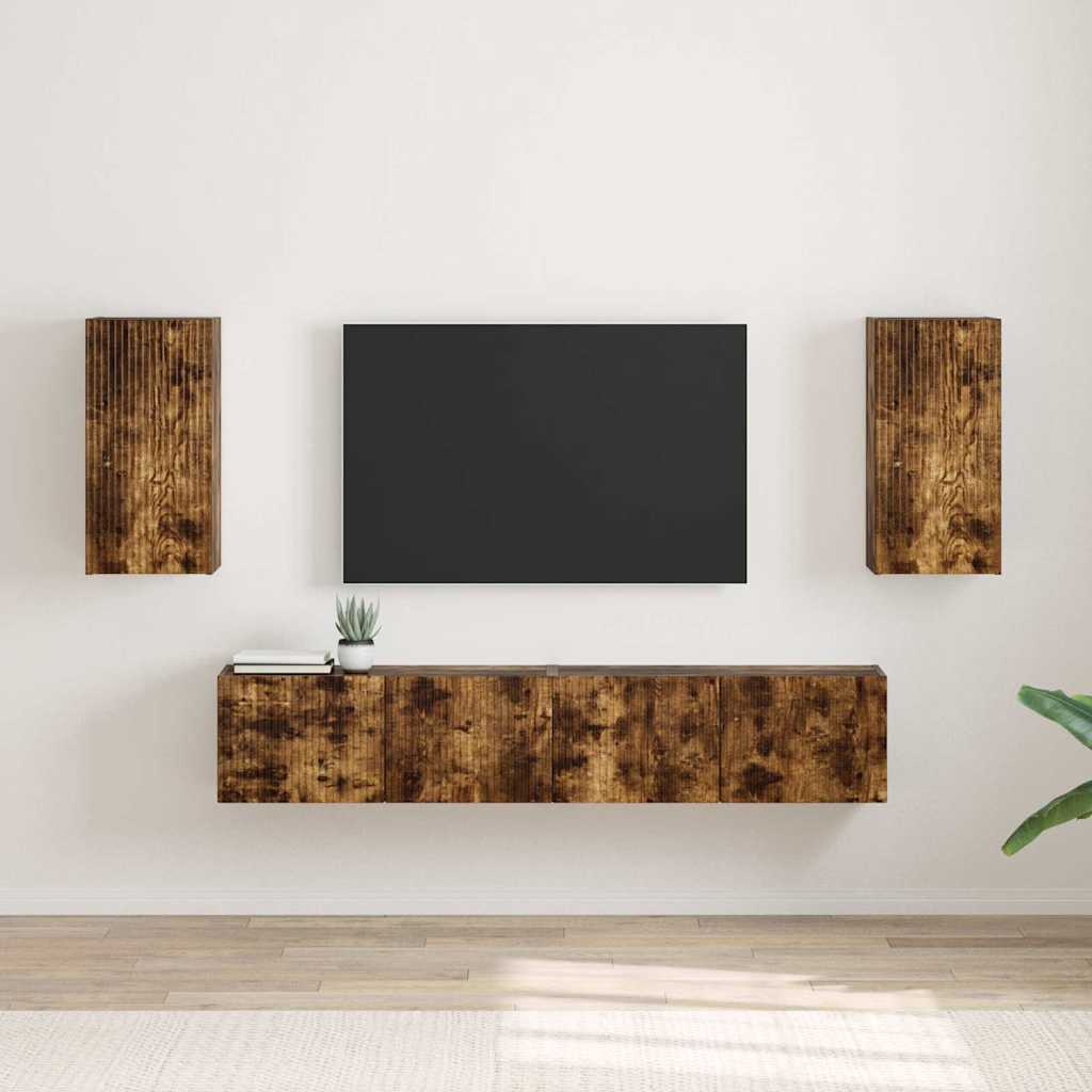 Mobile TV da parete 2 pcs Rovere fumé 30 x 31 x 60 cm