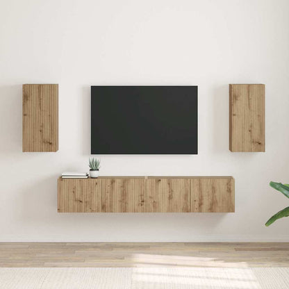 Mobile TV da parete 2 pcs Rovere Artigianale 30 x 31 x 60 cm