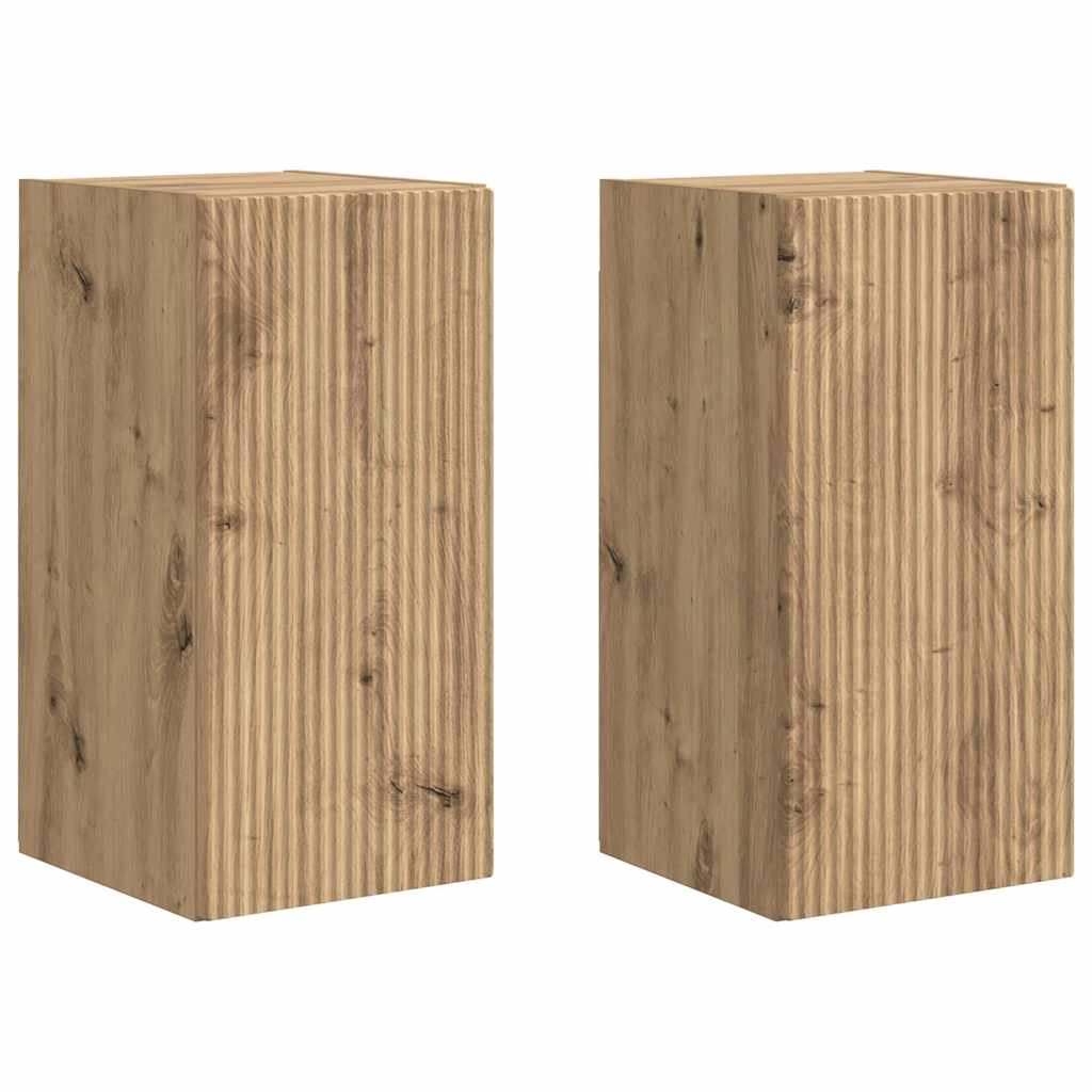Mobile TV da parete 2 pcs Rovere Artigianale 30 x 31 x 60 cm