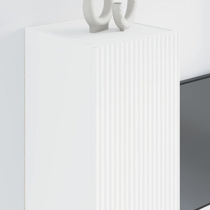Mobile TV da parete Bianco 30 x 31 x 80 cm Legno multistrato