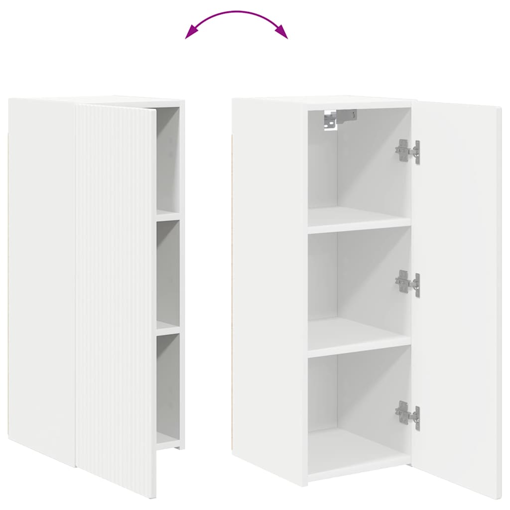 Mobile TV da parete Bianco 30 x 31 x 80 cm Legno multistrato
