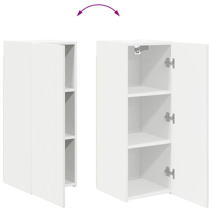 Mobile TV da parete Bianco 30 x 31 x 80 cm Legno multistrato