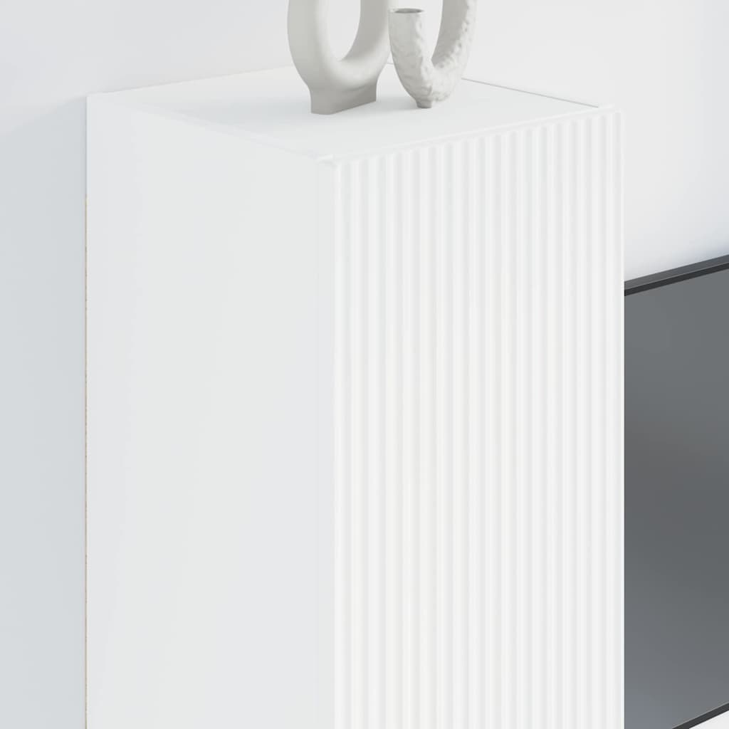 Mobile TV da parete 2 pcs Bianco 30 x 31 x 80 cm