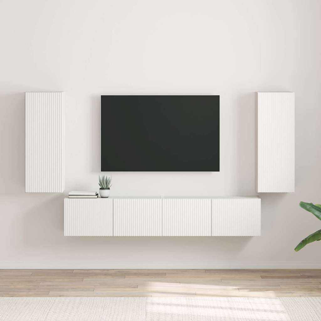 Mobile TV da parete 2 pcs Bianco 30 x 31 x 80 cm