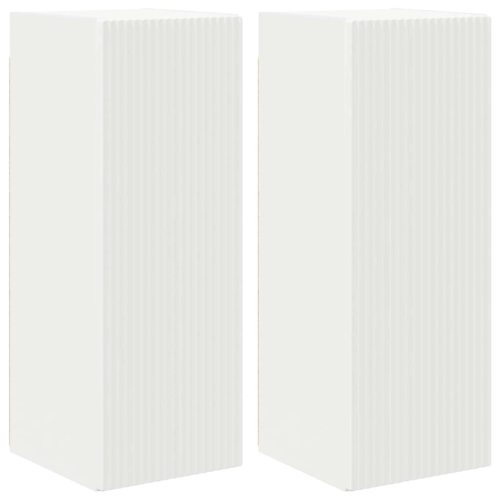 Mobile TV da parete 2 pcs Bianco 30 x 31 x 80 cm